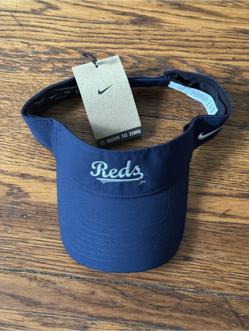 CINCINNATI REDS AUTHENTIC DRI FIT Nike Navy Visor with White "Reds" Embroidery